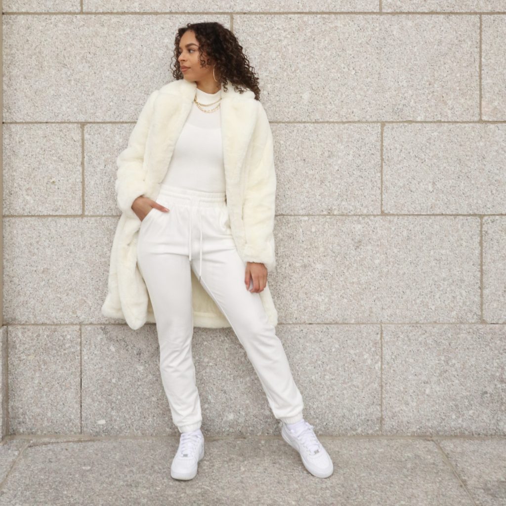 how to style a white fur coat