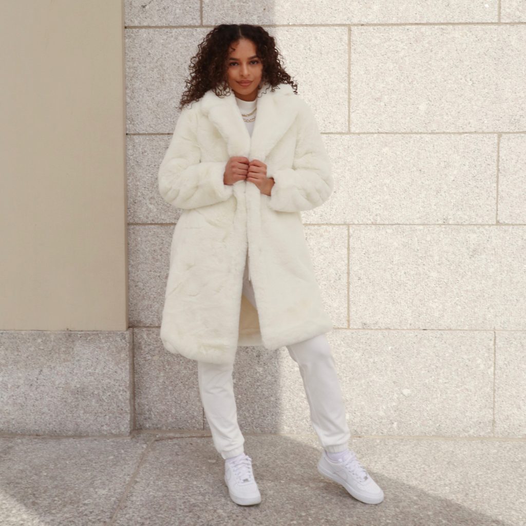 how to style a white fur coat