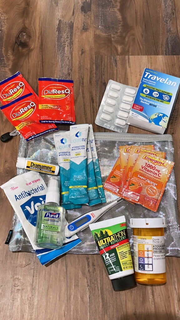 DIY first-aid kit for 21-day travel trip